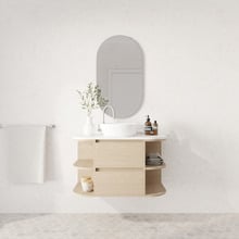 Avion 900mm Wall Hung Single Vanity with Solid Surface Countertop